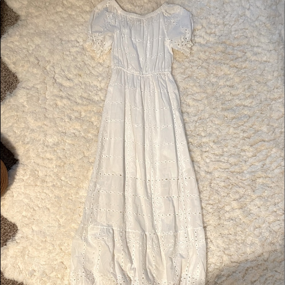 Off the Shoulder Eyelet Maxi Dress